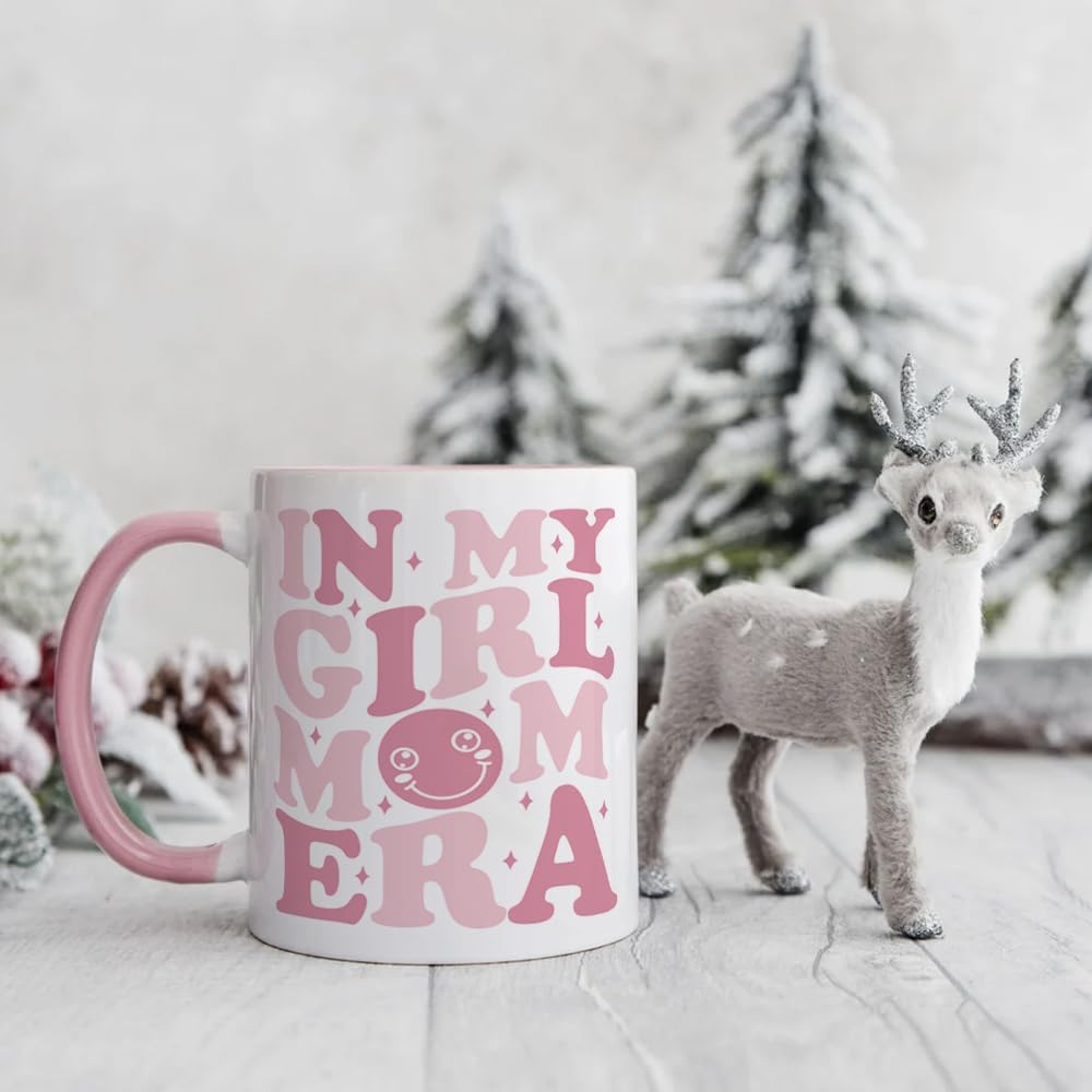 Promoted To Mommy Coffee Mug Funny Gift for Mom of Girls, Pregnancy New Mom Gift, Birthday Mother's Day Baby Shower Gift