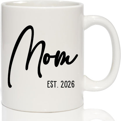 Mom EST 2026 Coffee Mug Pregnancy Announcement Gift for Expecting Mom, First Time Mom Gift