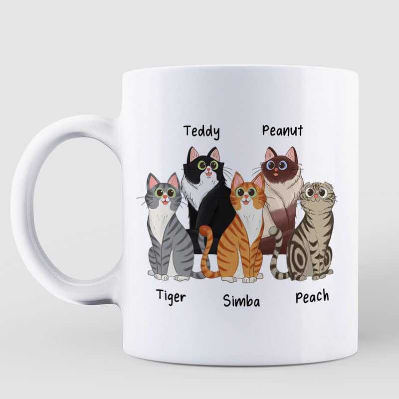 Happy Pawther's Day Cartoon Cat Dad Personalized Mug