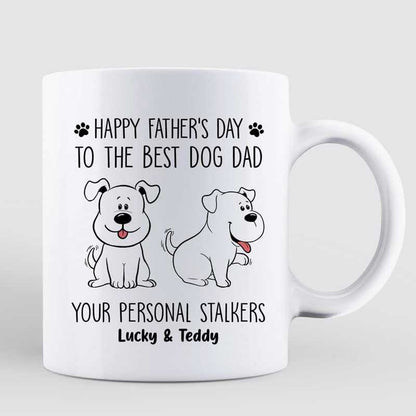 Good Morning Happy Father's Day Wagging Tails Dog Stalker Personalized Mug
