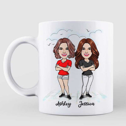 No Greater Gift Than Besties Sisters Best Friend Caricature Personalized Mug
