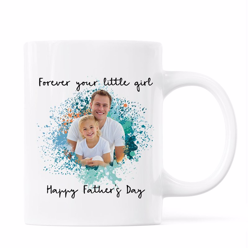 Watercolor Splash Custom Photo Father's Day Gift For Dad Personalized Mug