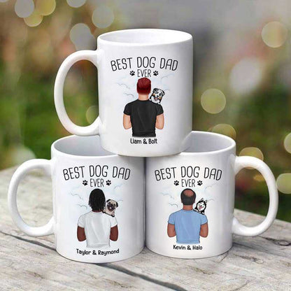 Dad Carrying Dogs On Shoulder Father's Day Gift Personalized Mug