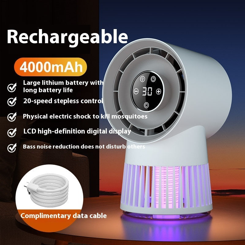 2-In-1 Electric Mosquito Killer Fan And Night Lamp Usb Rechargeable