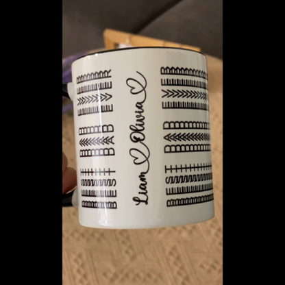Best Dad Ever Funny Dad Hidden Message Personalized Mug, Father's Day Gift for Dad, Custom Kids' Names