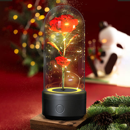 Rose Flowers Led Light And Bluetooth Speaker