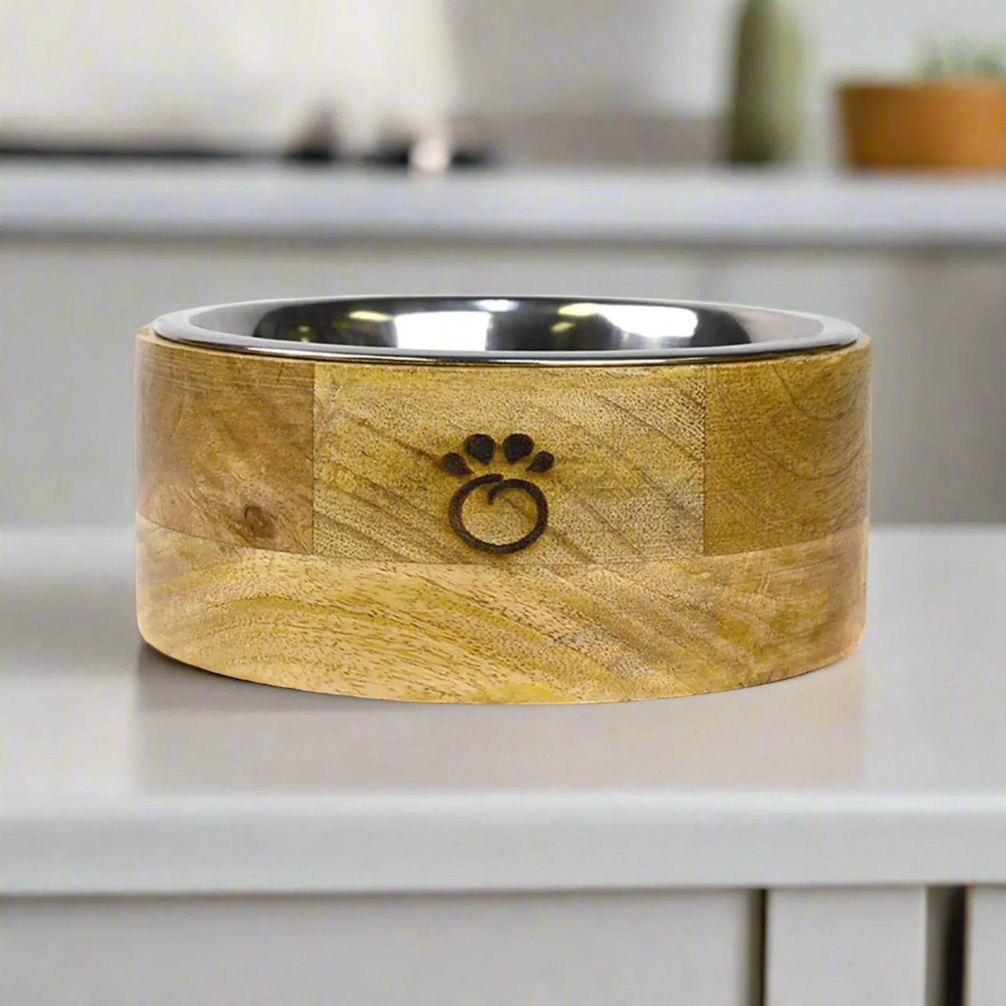 Mango Wood Dog Feeder
