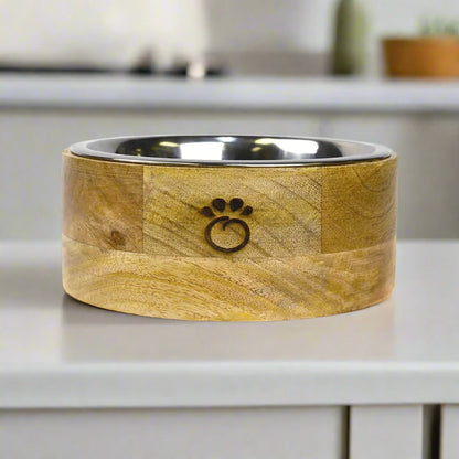 Mango Wood Dog Feeder