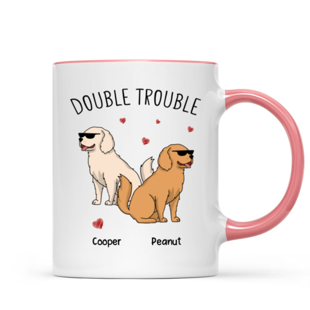 Double Trouble Funny Dog Lover Gift Personalized Mug