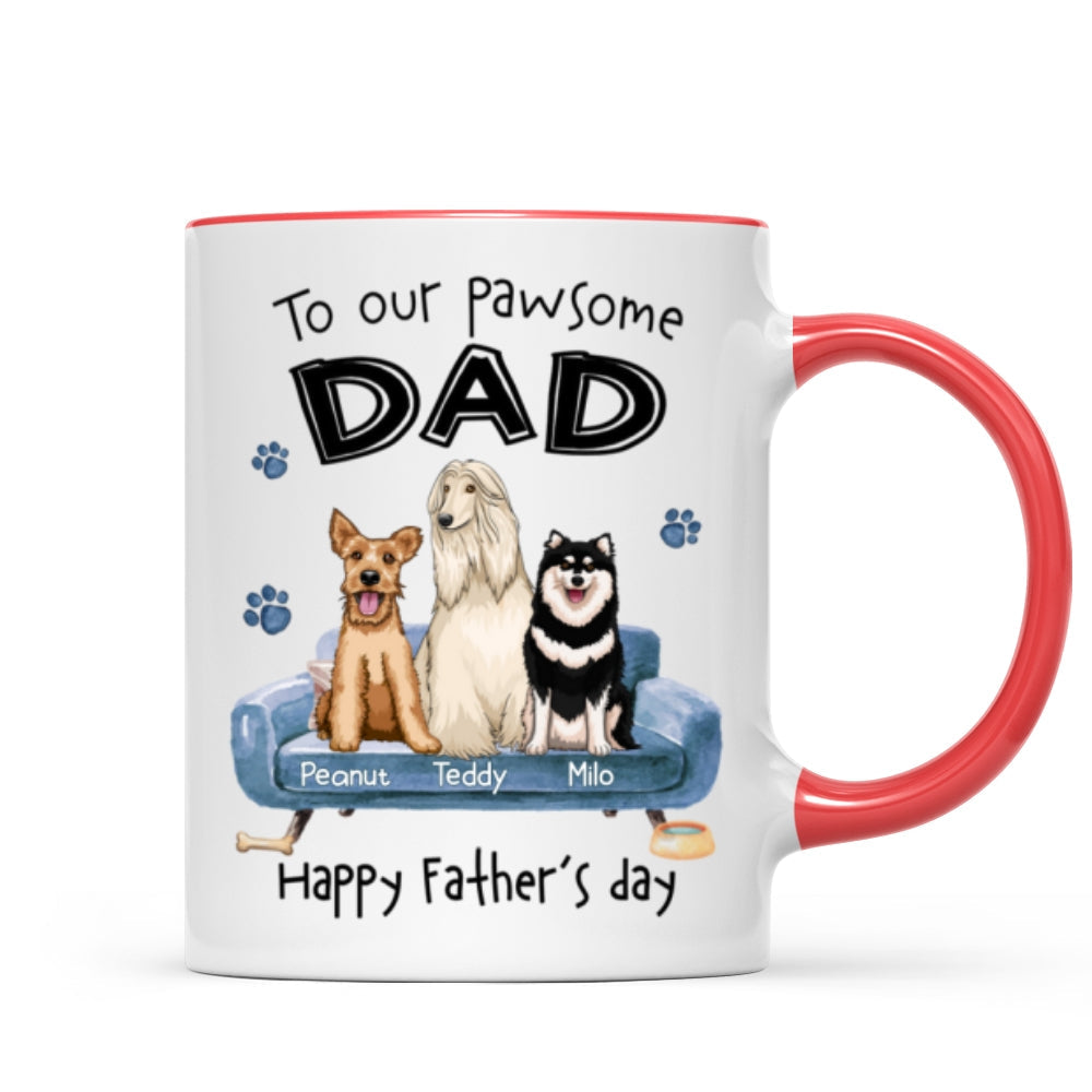 To Pawsome Dog Dad Happy Father's Day Personalized Mug