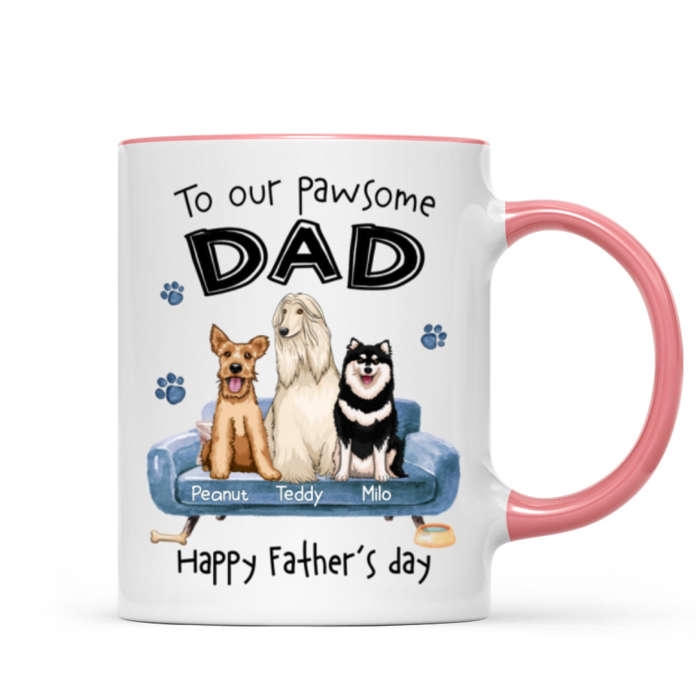 To Pawsome Dog Dad Happy Father's Day Personalized Mug