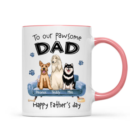 To Pawsome Dog Dad Happy Father's Day Personalized Mug