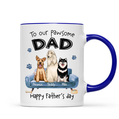 To Pawsome Dog Dad Happy Father's Day Personalized Mug