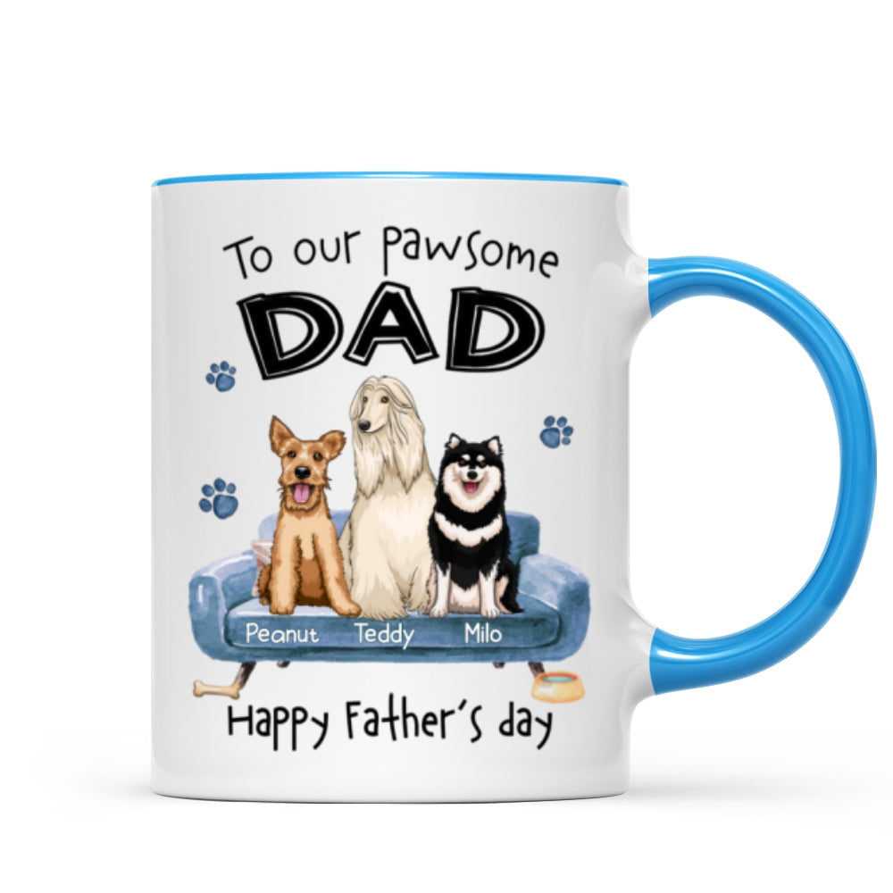 To Pawsome Dog Dad Happy Father's Day Personalized Mug