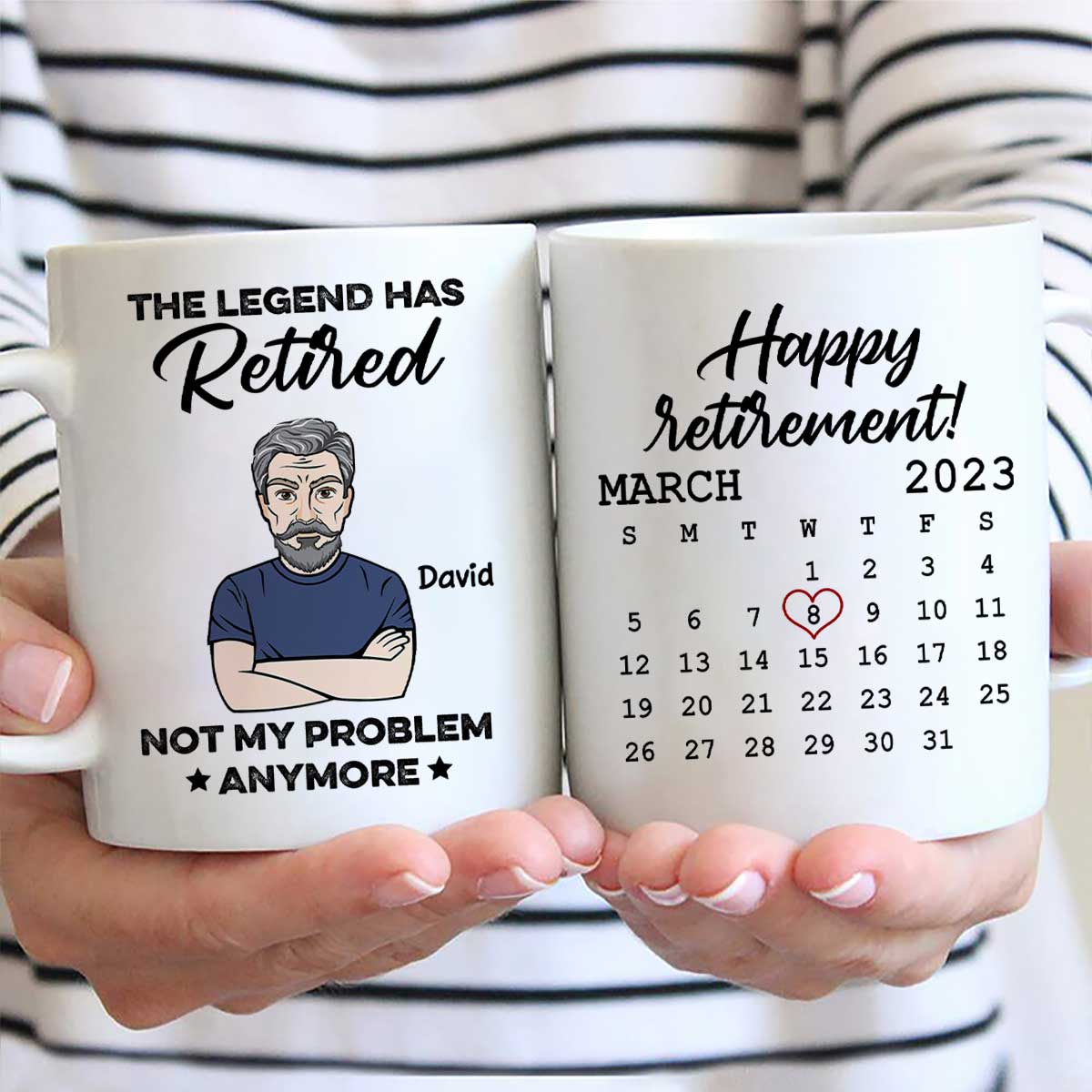 The Legend Has Retired Not My Problem Anymore Calendar Retirement Gift Personalized Mug