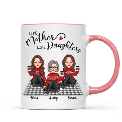 Like Mother Like Daughter Cute Mother Daughter Sitting On Mat Personalized Mug