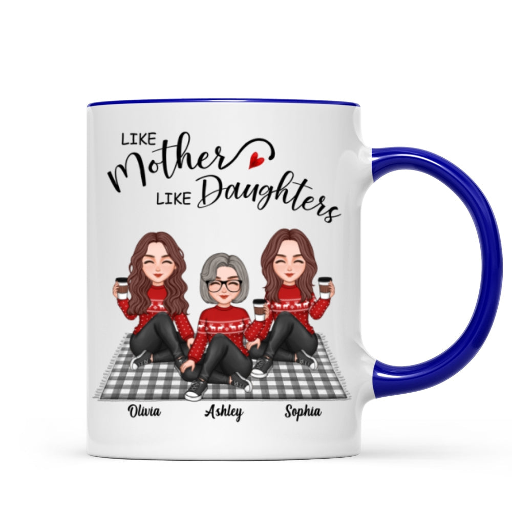 Like Mother Like Daughter Cute Mother Daughter Sitting On Mat Personalized Mug