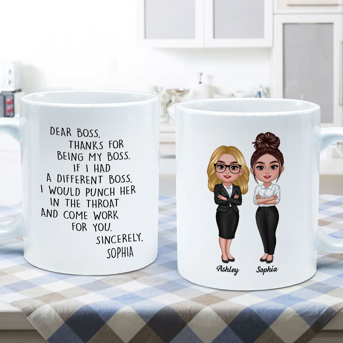 Dear Boss Personalized Mug, Funny Christmas Gift For Boss