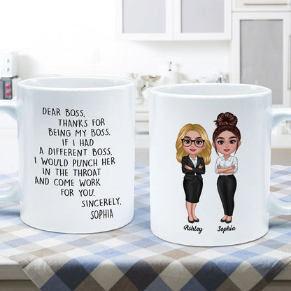 Dear Boss Personalized Mug, Funny Christmas Gift For Boss