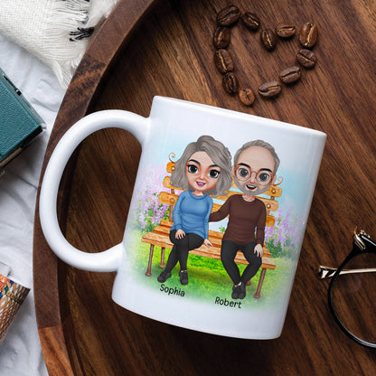 Long Suffering Wife Of A Grumpy Old Git, Old Couple Anniversary White Mug