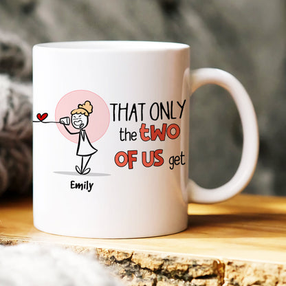 Love Is Calling Each Other Names, Gift For Couple, Personalized Mug, Stick Couple Coffee Mug, Couple Gift