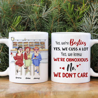 We're Besties, Best Friend Bar Girl Chilling White Mug