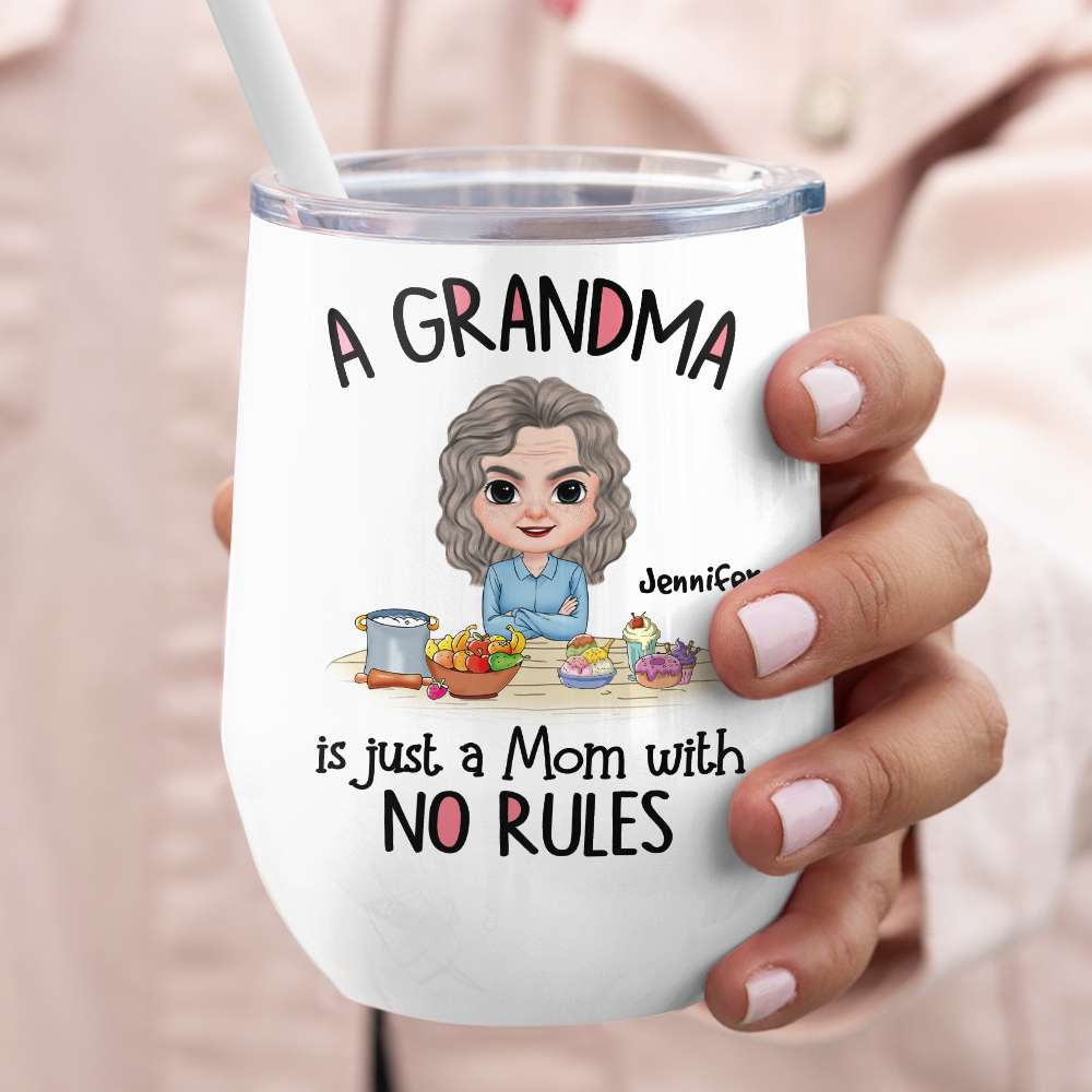 A Grandma Is Just A Mom With No Rules, Personalized Mug, Gift For Mom, Mother's Day Gift
