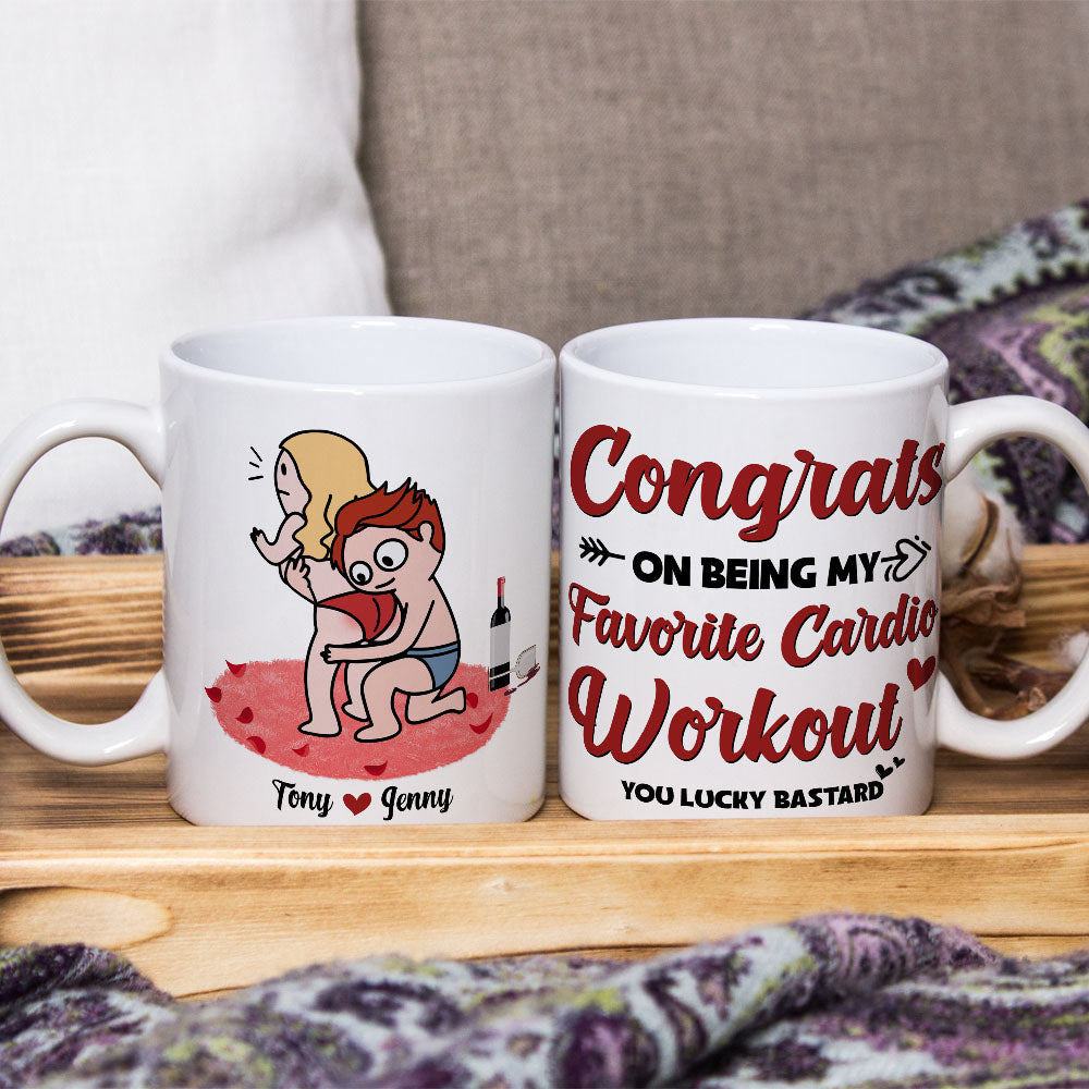 Funny Couple, Congrats On Being My Favorite Cardio Workout, Personalized Coffee Mug, Couple Gift, Gifts For Him, Gifts For Her