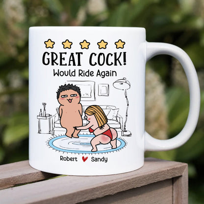 Great Cock! Would Ride Again Personalized Coffee Mug, Gift For Couple