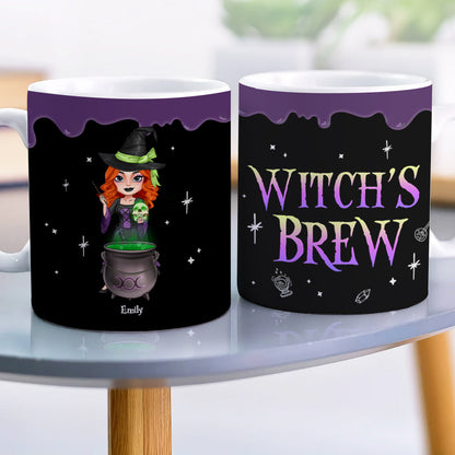 Witch's Brew, Gift For Witches, Personalized Mug, Edge To Edge Witch Squad Mug, Halloween Gift