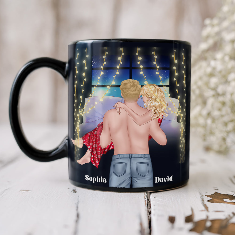 Let's Go Back To Our Room & Do Some Math, Personalized Couple Black Mug
