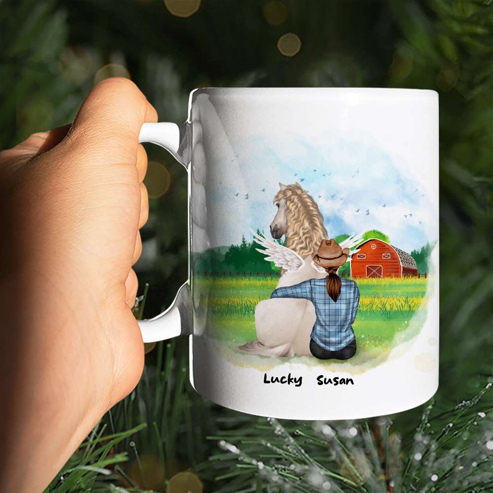 Today Someone Asked Me What Is The Hardest Thing About Having A Horse I Replied The Goodbye, Memories Heaven Horse With Me White Mug