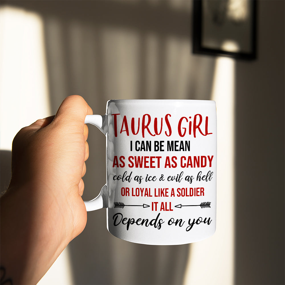 I Can Be Mean As Sweet As Candy - Personalized White Mug - Gift For Zodiac Girl