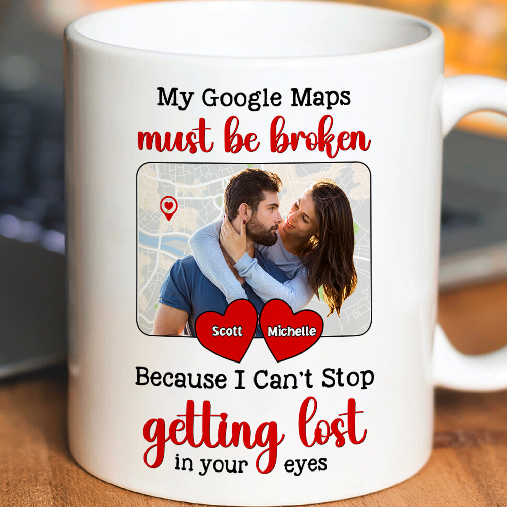 Custom Photo Gifts For Couple Personalized Coffee Mug I Can't Stop Getting Lost In Your Eyes