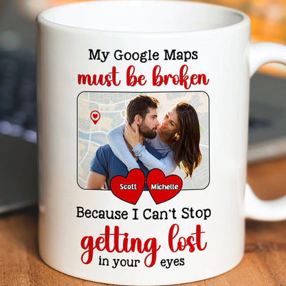 Custom Photo Gifts For Couple Personalized Coffee Mug I Can't Stop Getting Lost In Your Eyes