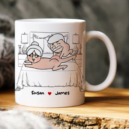 Nothing Butt Love For You Baby, Horny Sadistic Old Couple White Mug