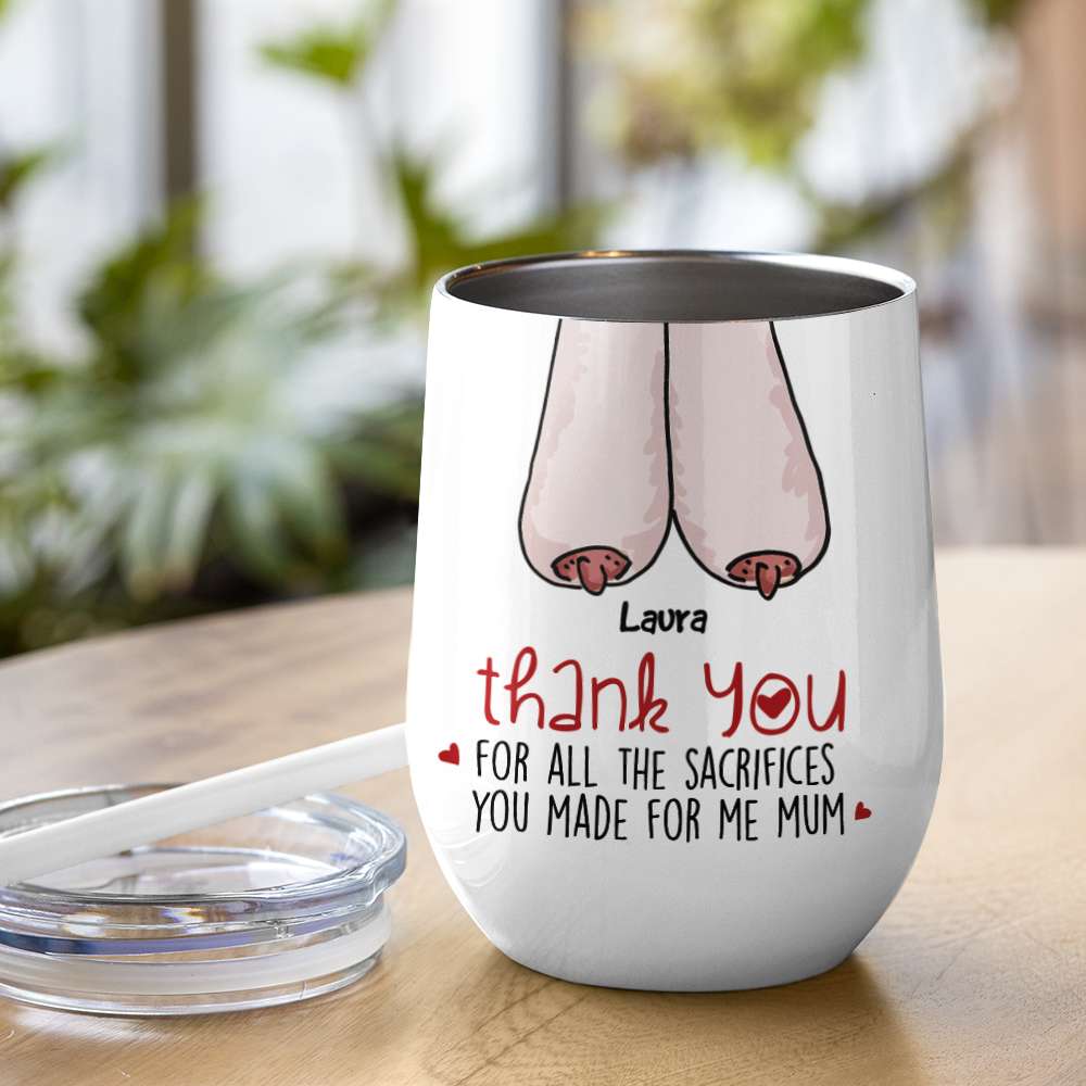 Thank You For All The Sacrifices, Gift For Mom, Personalized Mug, Saggy Boobs Mug, Mother's Day Gift