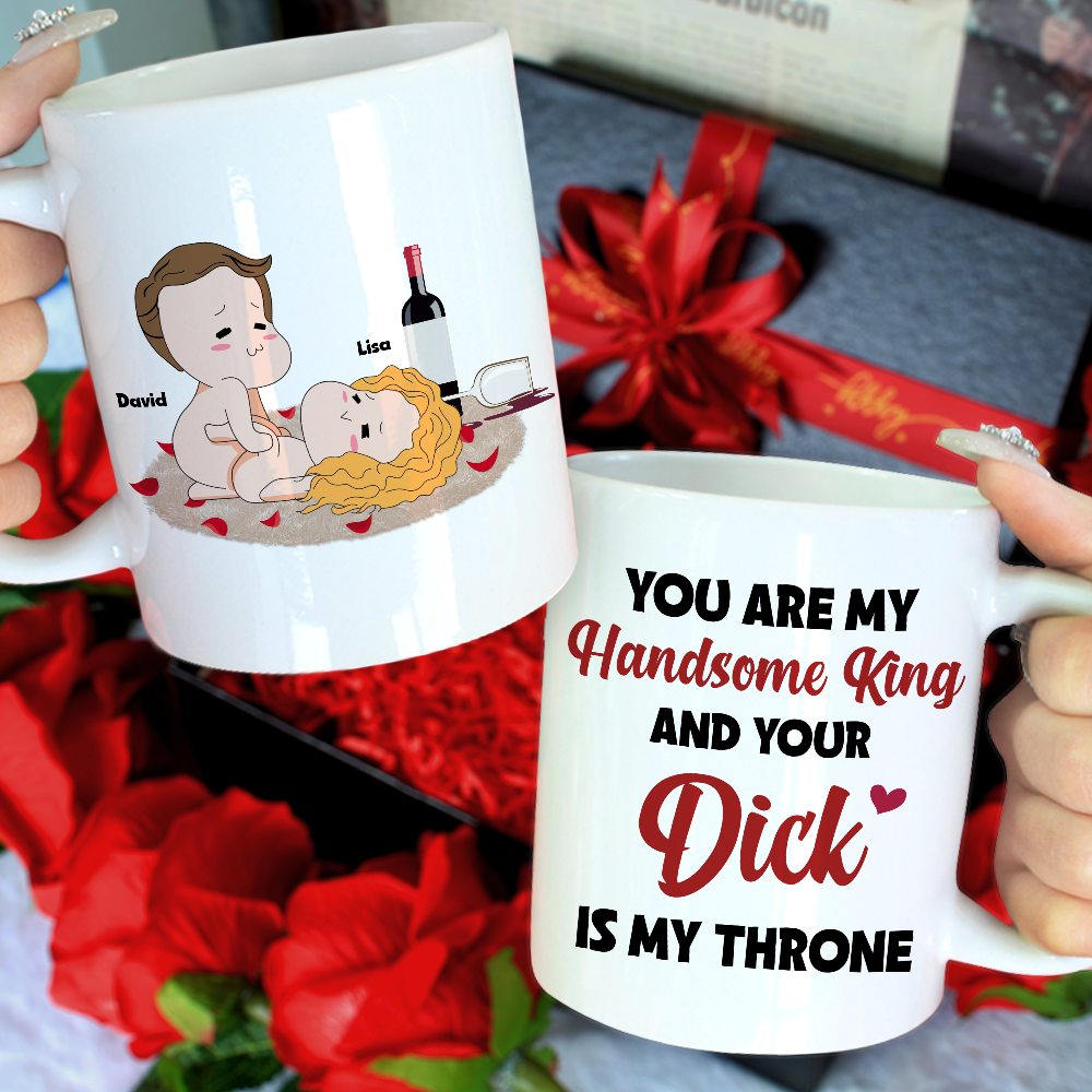 You Are My Handsome King Personalized Mug, Couple Gift