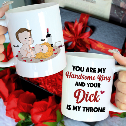 You Are My Handsome King Personalized Mug, Couple Gift