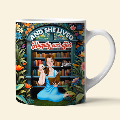 Personalized Gifts For Book Lovers Coffee Mug And She Lived Happily Ever After