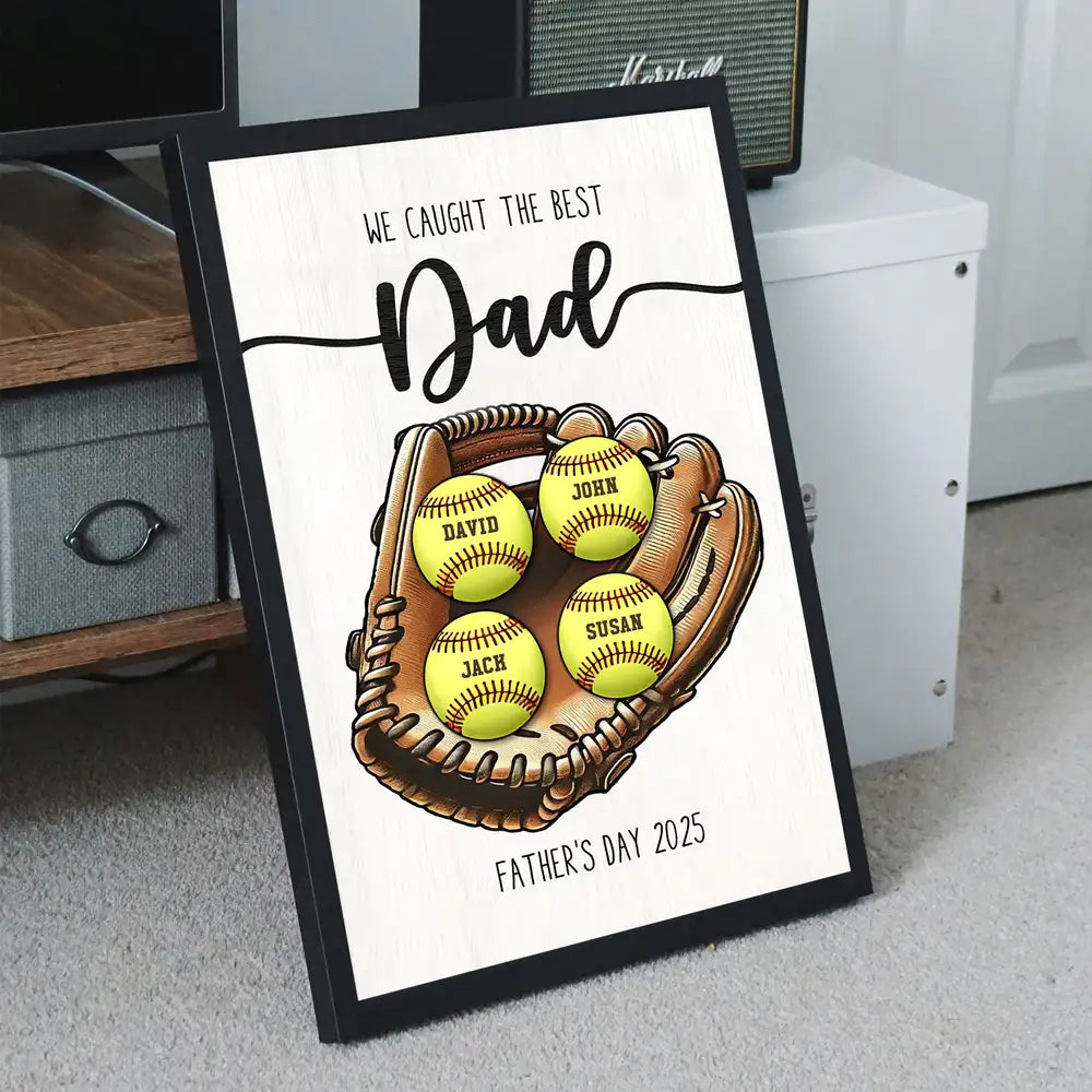 Personalized Baseball Mug with Kids' Names Game Day Gift for Dad