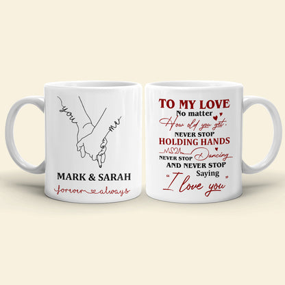 Never Stop Saying I Love You Personalized Couple Mug, Gift For Couple