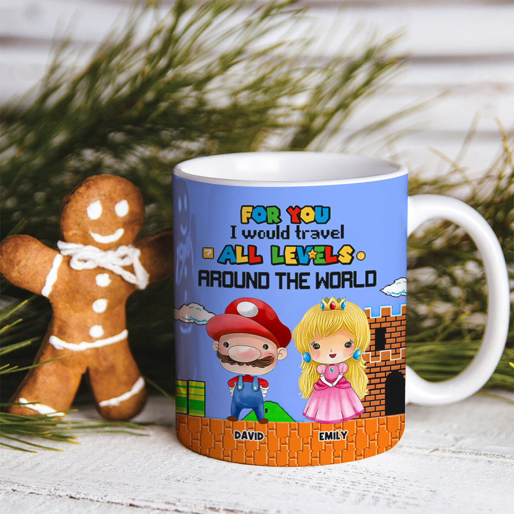 Couple Game Travel All Levels Around The World White Edge-to-edge mug 03nahn201123