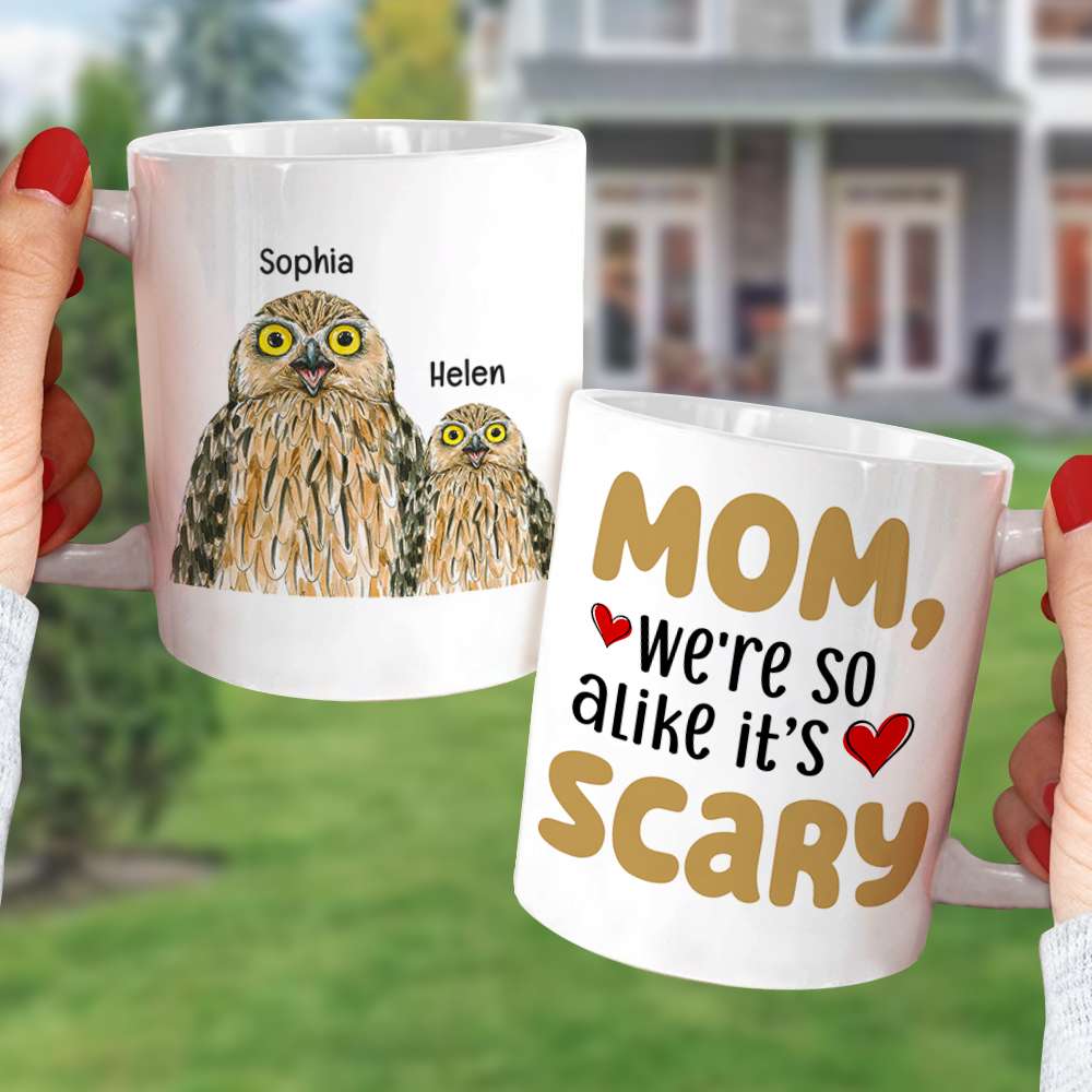 We're so alike, Personalized Coffee Mug, Sitting With Mom Coffee Mug, Mother's Day, Birthday Gift For Mom