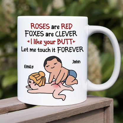 Roses Are Red, Foxes Are Clever, Gift For Couple, Personalized Mug, Funny Couple Mug, Couple Gift