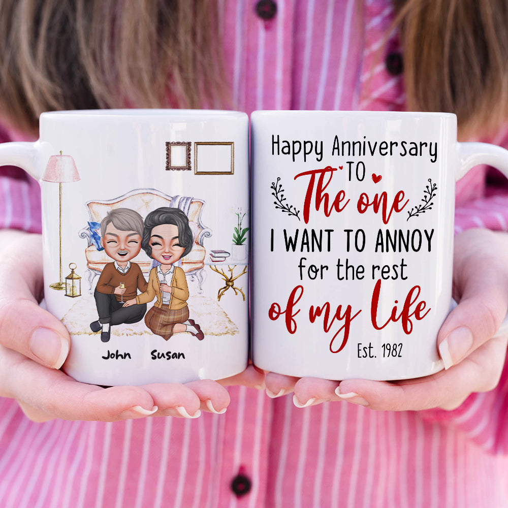 Happy Anniversary To The One I Want To Annoy For The Rest Of My Life, Happy Valentine's Day Gift For Old Couple