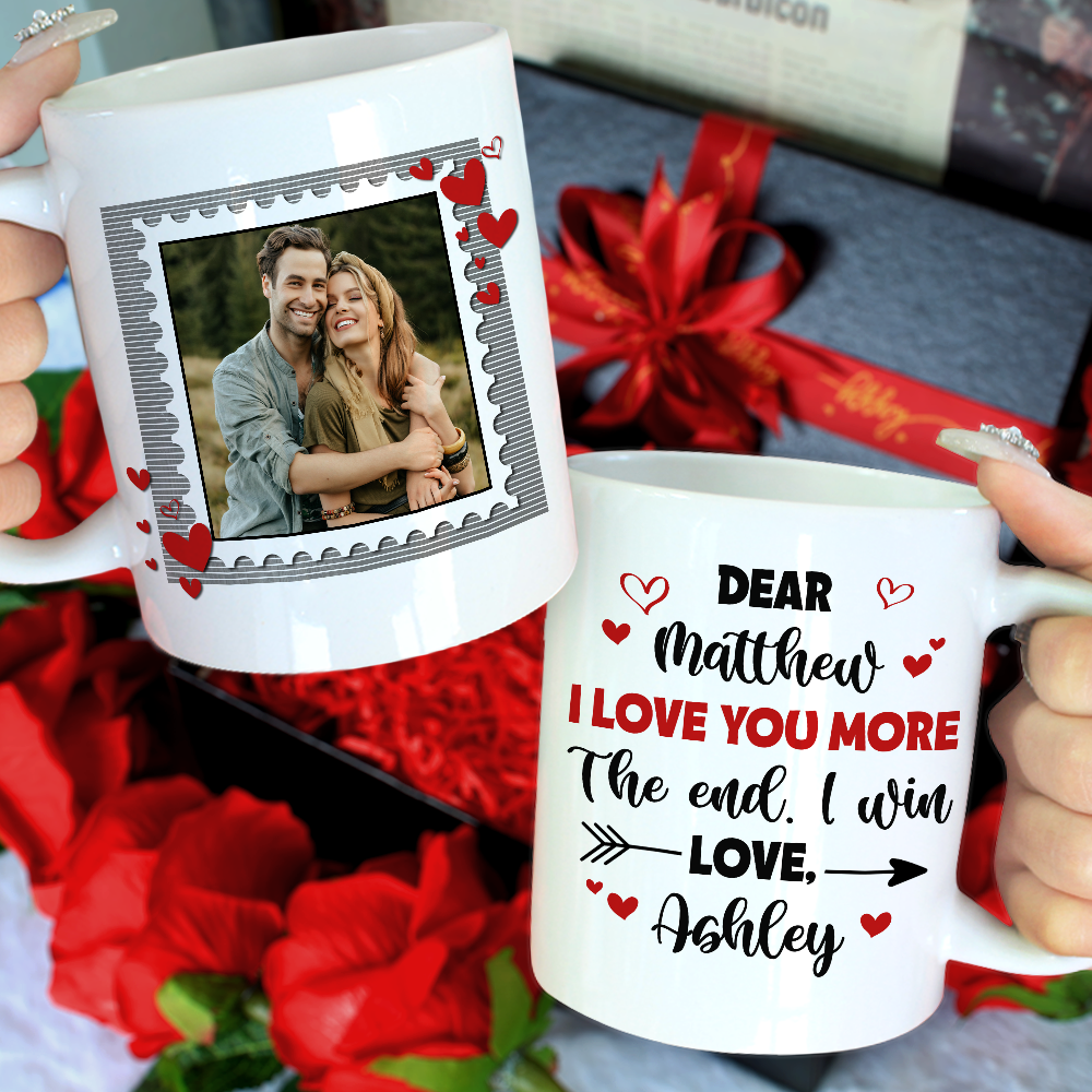 I Love You More The End I Win Personalized Mug, Couple Gift