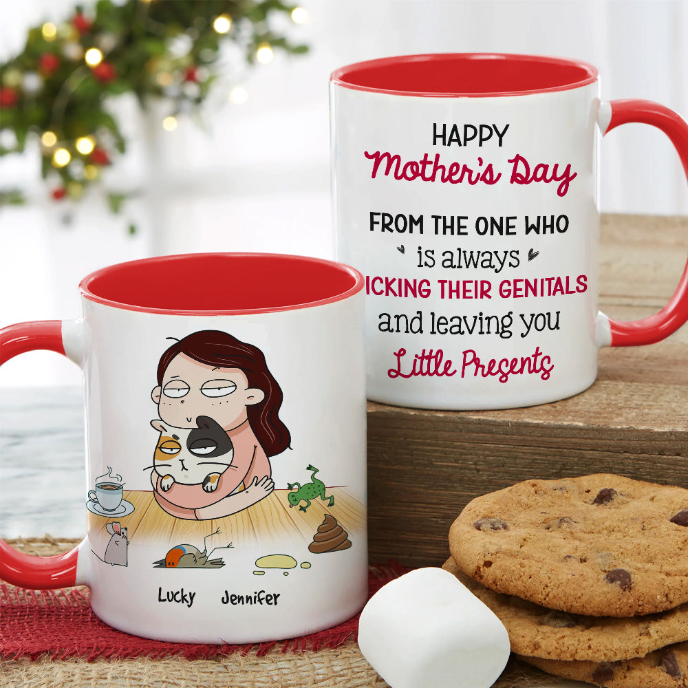 From The One Who Is Always Licking Their Genitals, Personalized Mug, Gift For Cat Lovers