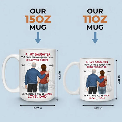 To My Daughter Father or Mother & Daughter Back View Mug, Keychain, Canvas & More, A Heartfelt Gift from Dad or Mom for Mother's Day or Birthday