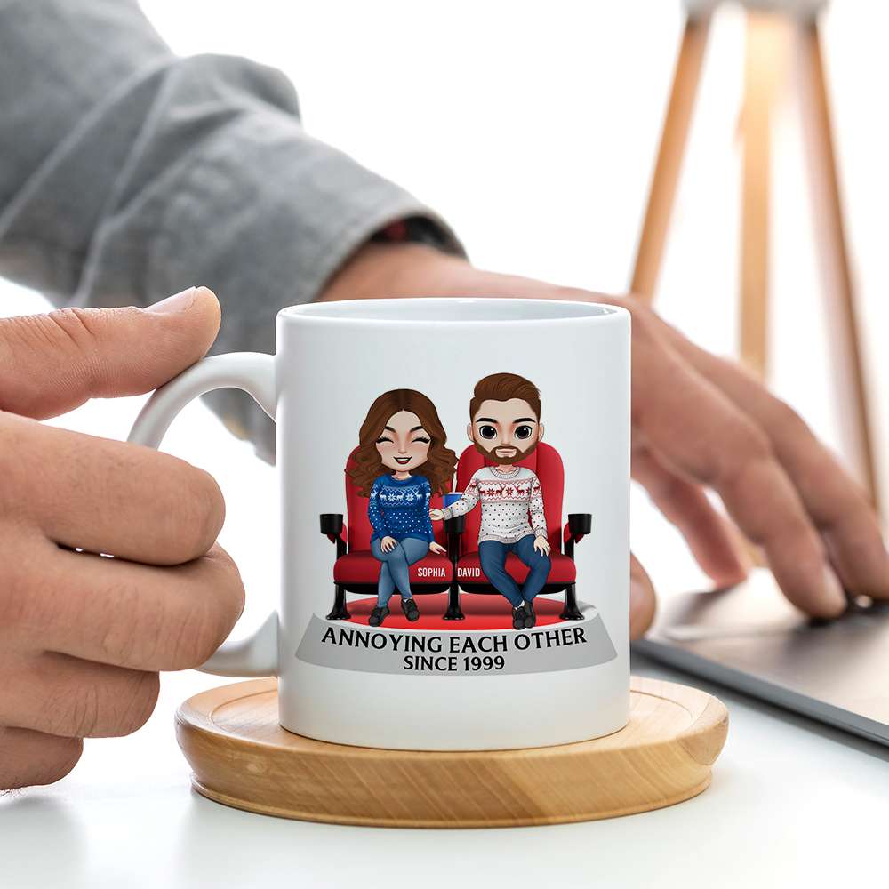 Movie Couple Annoying Each Other Since [Custom Year], Personalized Couple White Mug